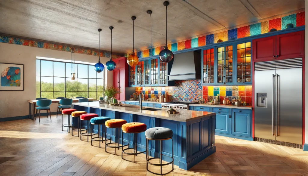 Bold colors kitchen design idea